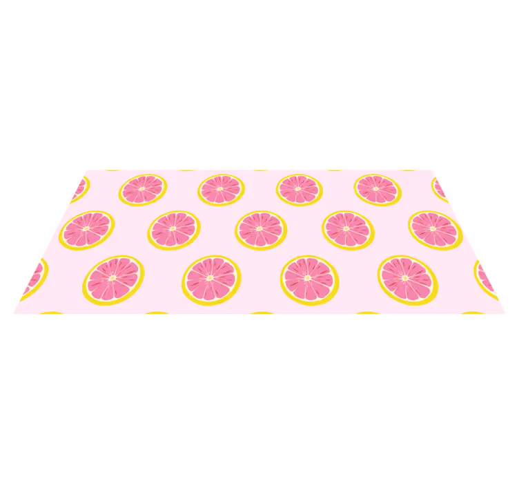 Tapete vinílico flores e plantas padrão de fatias cítricas - TenStickers