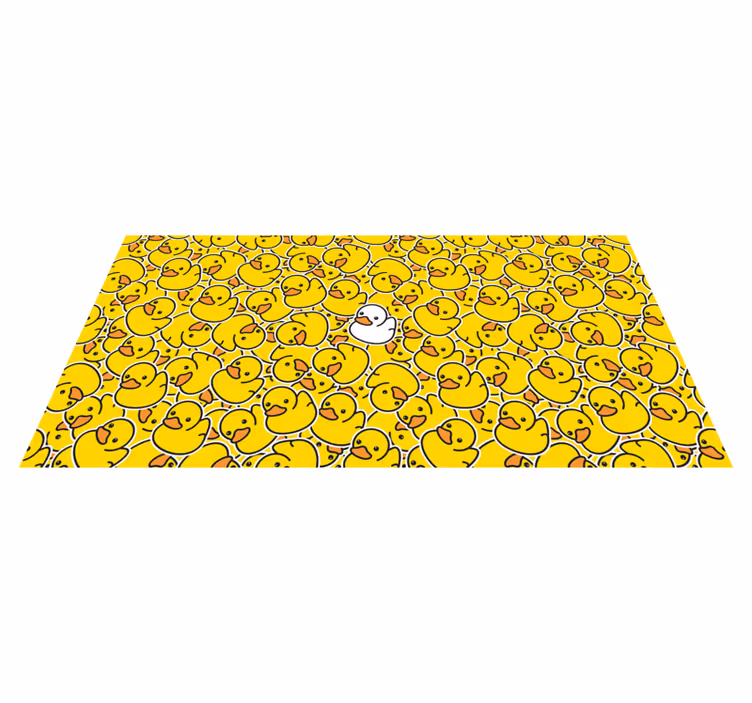 Tapete vinílico de animais pato branco com padrão amarelo - TenStickers