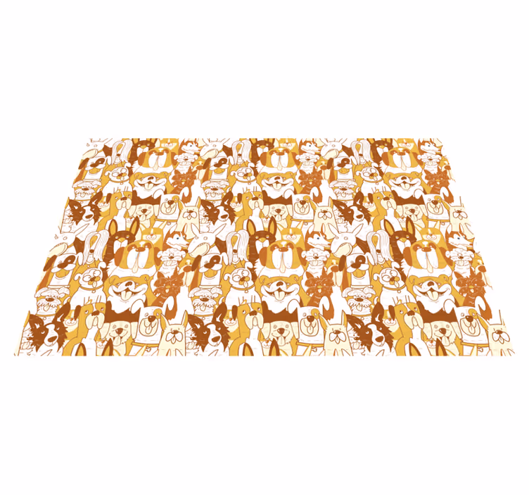Tapete vinílico de animais rostos de pets marrons - TenStickers