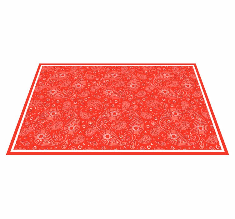 Tapete vinílico de mapa mundial padrão paisley vermelho - TenStickers