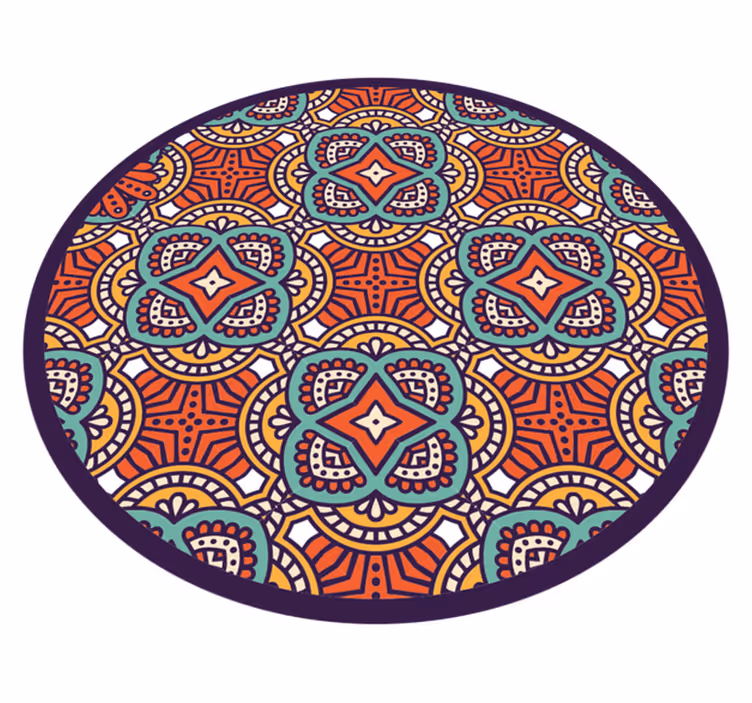 Tapete vinílico de mandala harmonia geométrica colorida - TenStickers