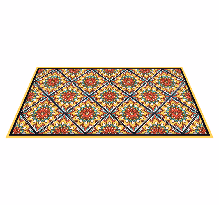 Tapete vinílico azulejos motivos geométricos coloridos - TenStickers