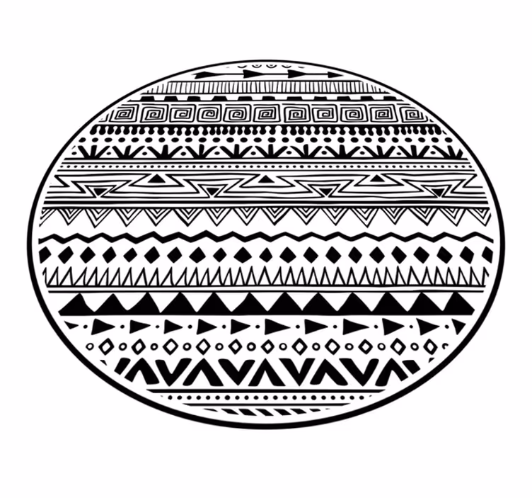 Tapete vinílico etnicas padrões preto e branco - TenStickers
