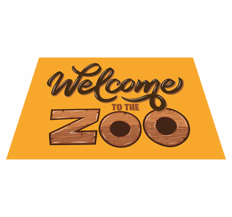 Tapete vinílico com nome bem-vindo ao zoológico - TenStickers