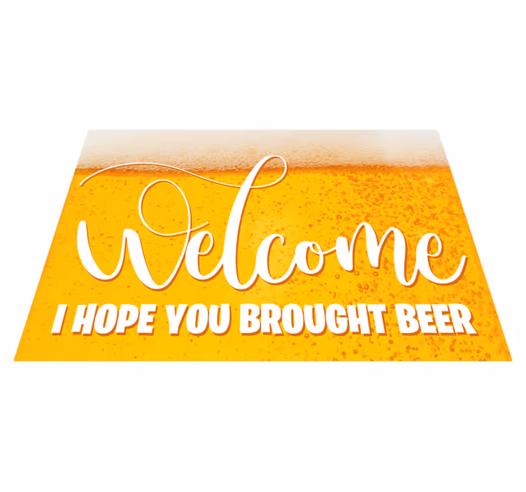 Tapete vinílico hall de entrada espero que traga cerveja - TenStickers