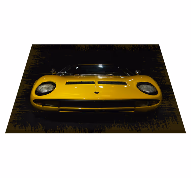 Tapete vinílico de estradas carro esportivo amarelo clássico - TenStickers