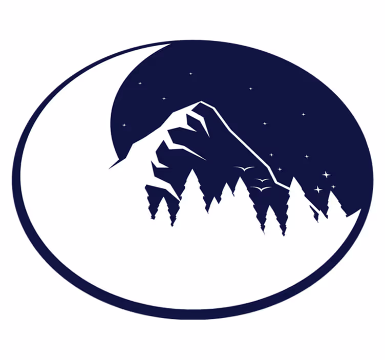 Tapete vinílico natureza vista da lua na montanha - TenStickers