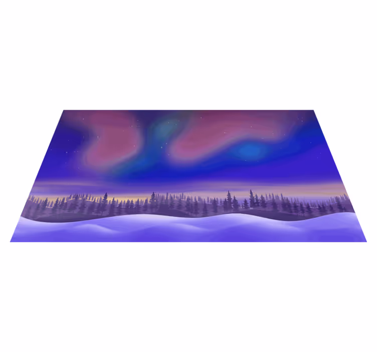 Tapete vinílico natureza céu noturno de aurora - TenStickers