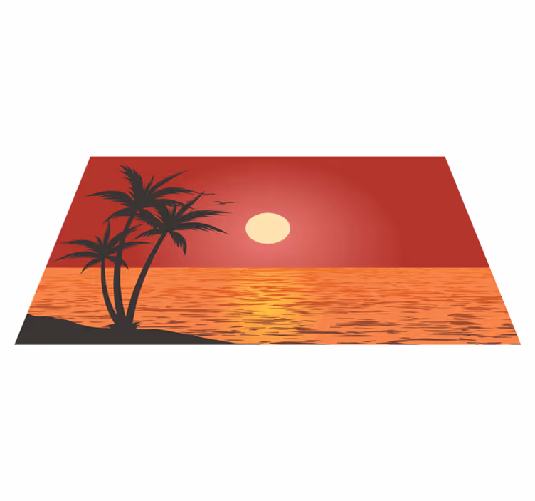 Tapete vinílico natureza paisagem de pôr do sol tropical - TenStickers