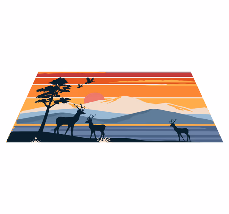 Tapete vinílico natureza cena selvagem do pôr do sol - TenStickers