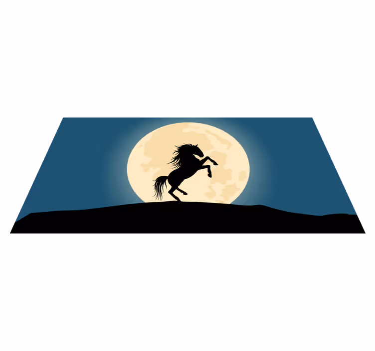 Tapete em vinil infantil silhueta majestosa de cavalo - TenStickers
