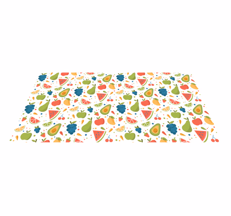 Tapete vinílico cozinha padrões de frutas coloridas - TenStickers