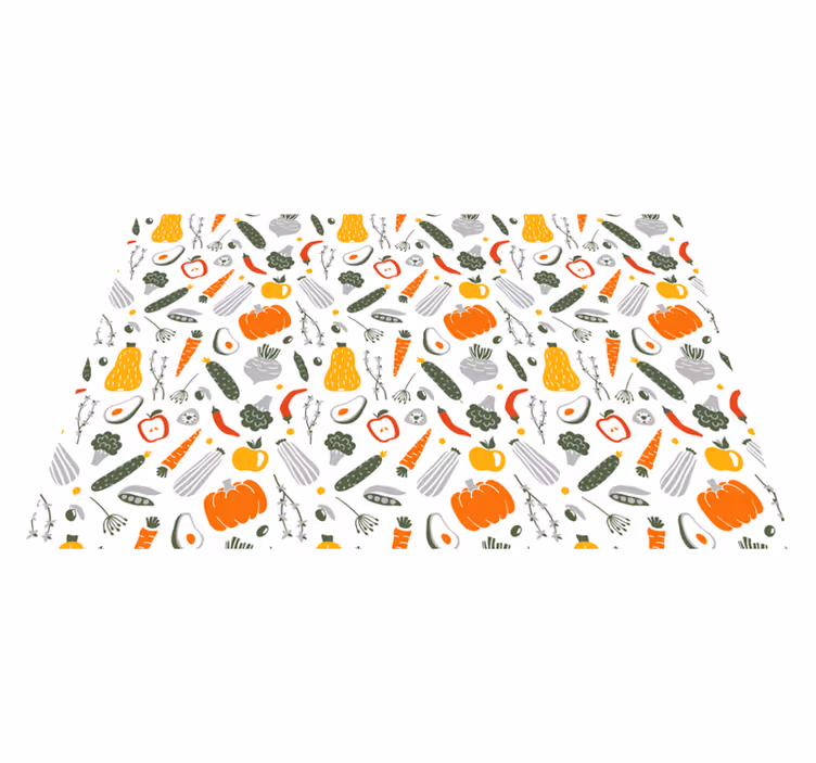 Tapete vinílico cozinha coleção de vegetais coloridos - TenStickers