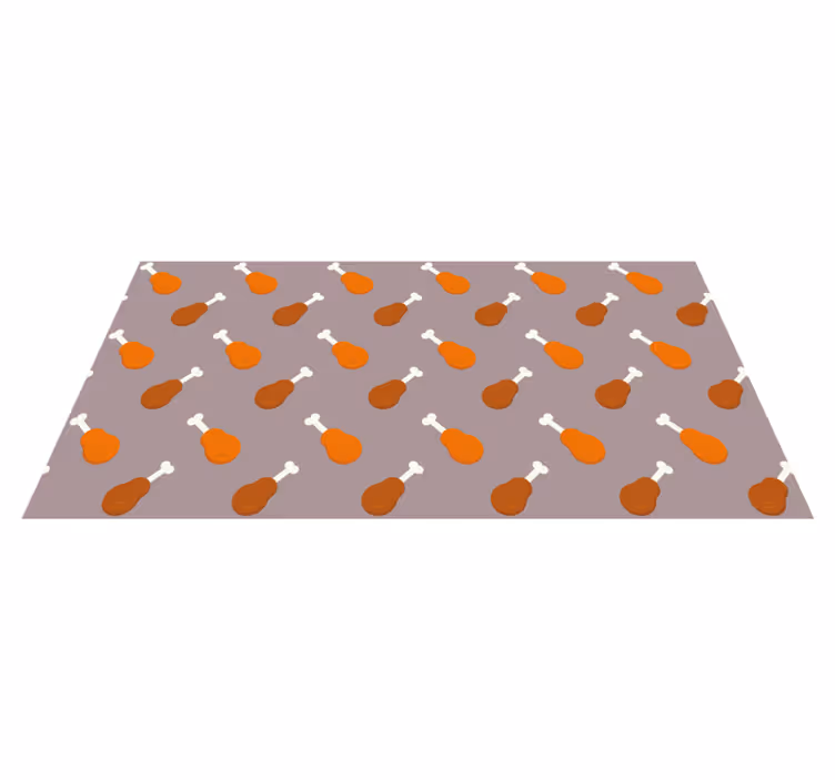 Tapete em vinil infantil padrão de coxinhas de frango - TenStickers