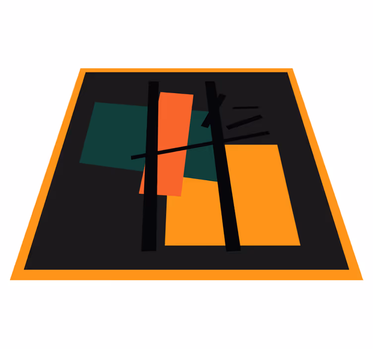 Tapete vinílico moderno segmentos de cores abstratas - TenStickers