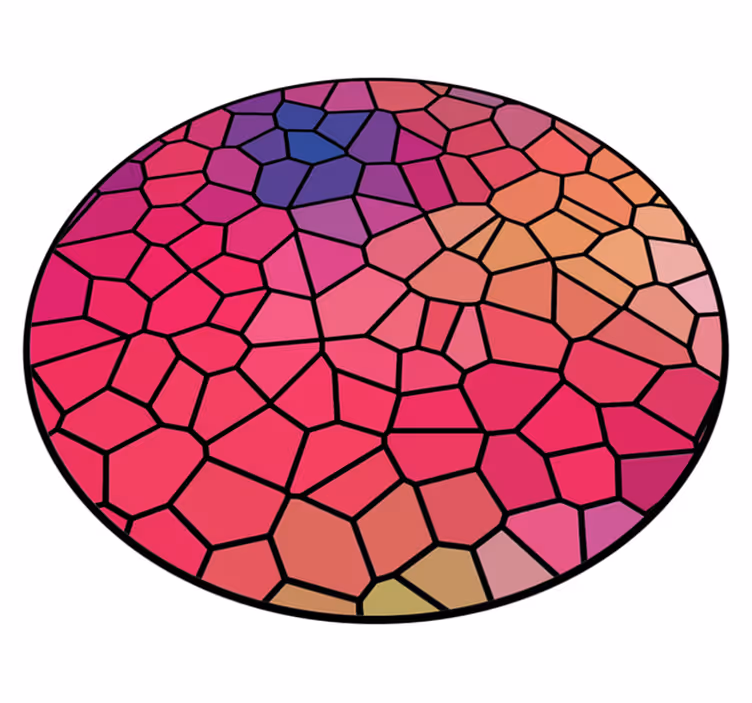 Tapete vinílico redondo composição de mosaico animado - TenStickers