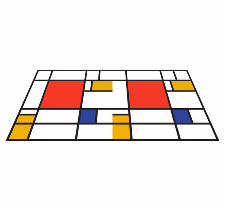 Tapete vinílico moderno blocos geométricos coloridos - TenStickers