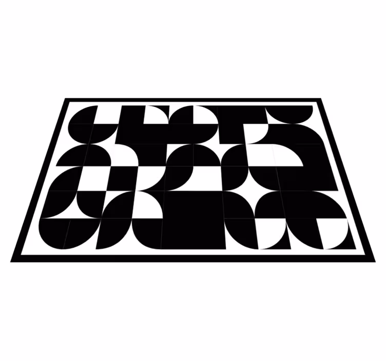 Tapete vinílico geométricas formas pretas curvas - TenStickers
