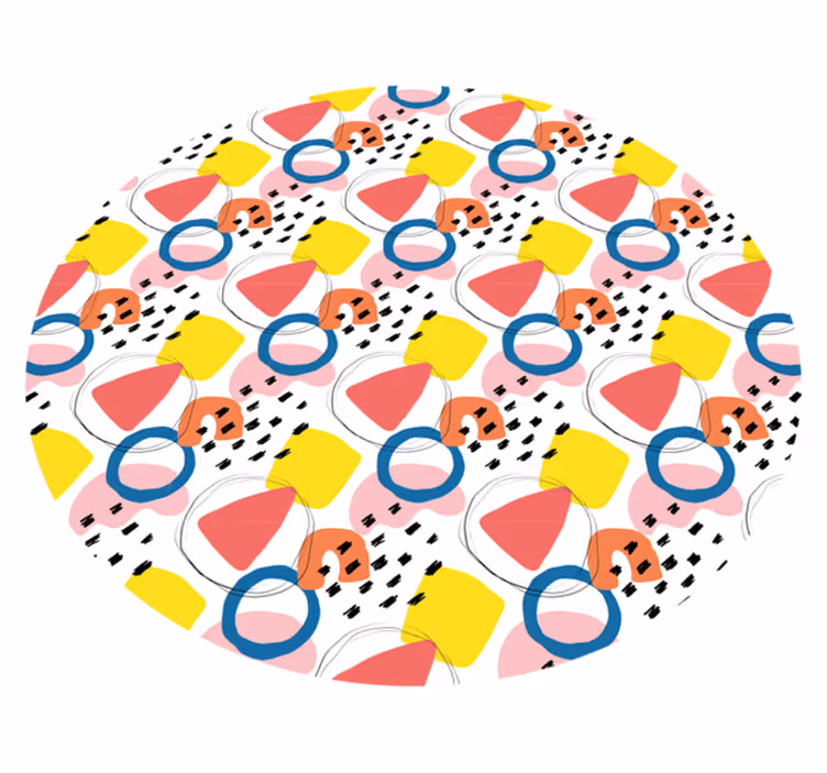 Tapete vinílico minimalista arranjos de formas vibrantes - TenStickers