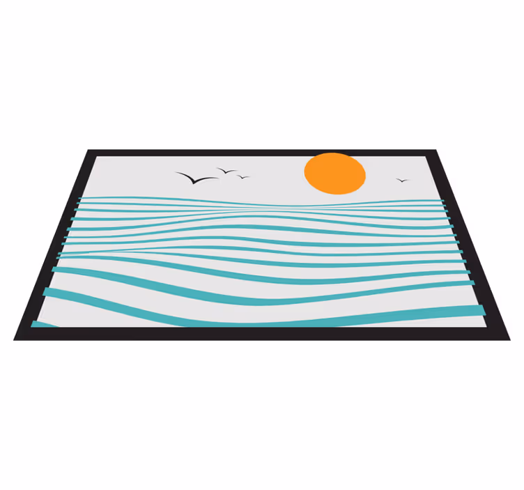 Tapete vinílico moderno ondas do pôr do sol - TenStickers