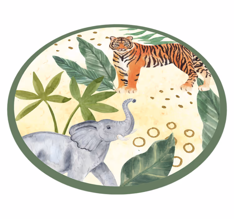Tapete vinílico de animais cena de vida selvagem tropical - TenStickers