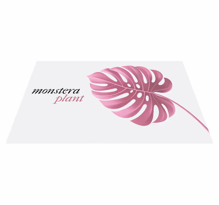 Tapete vinílico flores e plantas planta monstera rosa - TenStickers