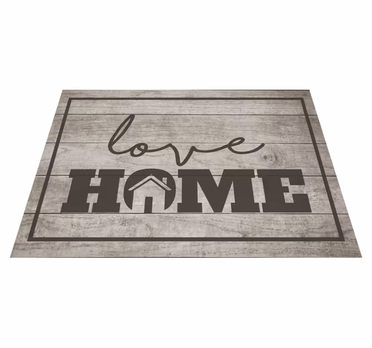 Tapete vinílico frases e textos casa de amor de madeira - TenStickers