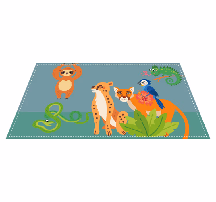 Tapete vinílico de animais parque de animais da selva - TenStickers