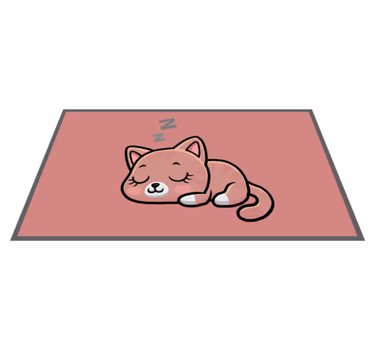 Tapete vinílico de animais felino adormecido - TenStickers