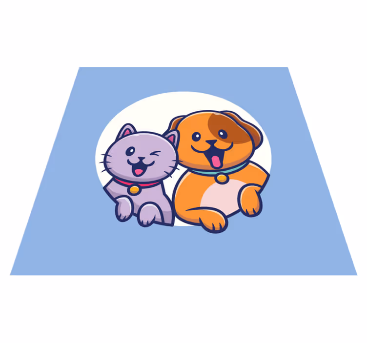 Tapete vinílico de animais dupla de bichinhos fofos - TenStickers