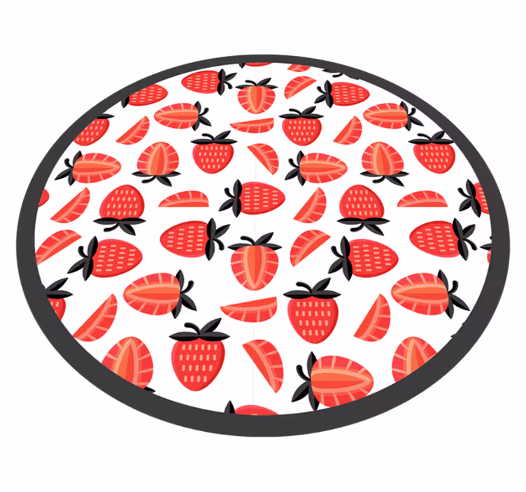 Tapete vinílico cozinha ilustração de morango - TenStickers