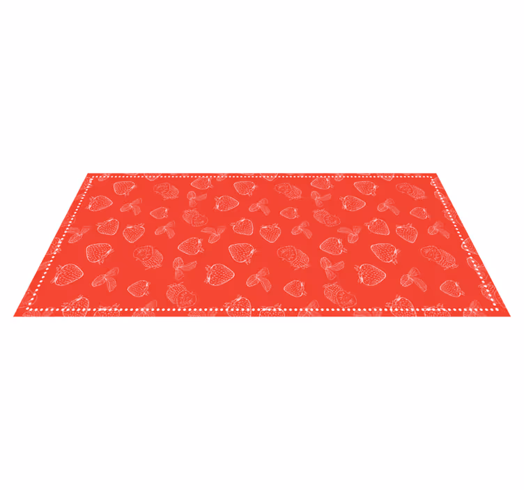 Tapete vinílico cozinha padrão de morango brilhante - TenStickers