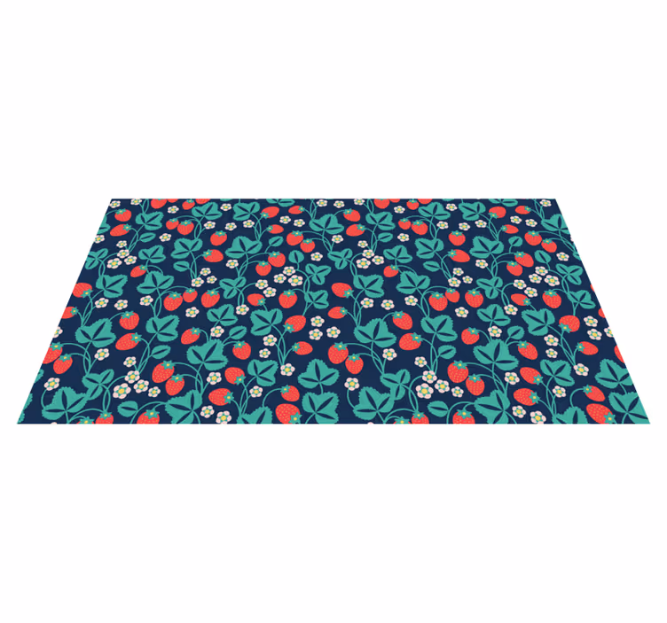 Tapete vinílico flores e plantas inspiração floral morango - TenStickers