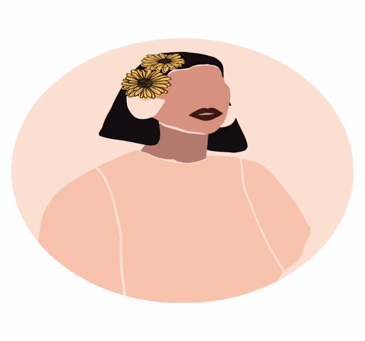 Tapete vinílico flores e plantas retrato floral - TenStickers
