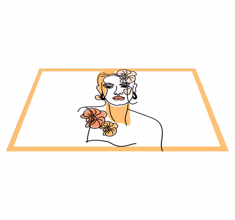 Tapete vinílico moderno retrato floral elegante - TenStickers