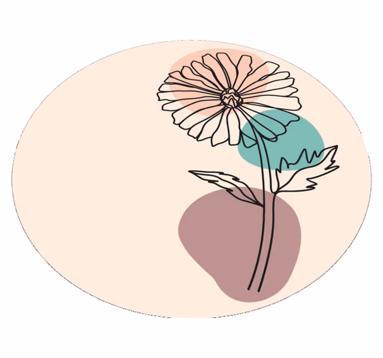 Tapete vinílico flores e plantas silhueta floral elegante - TenStickers