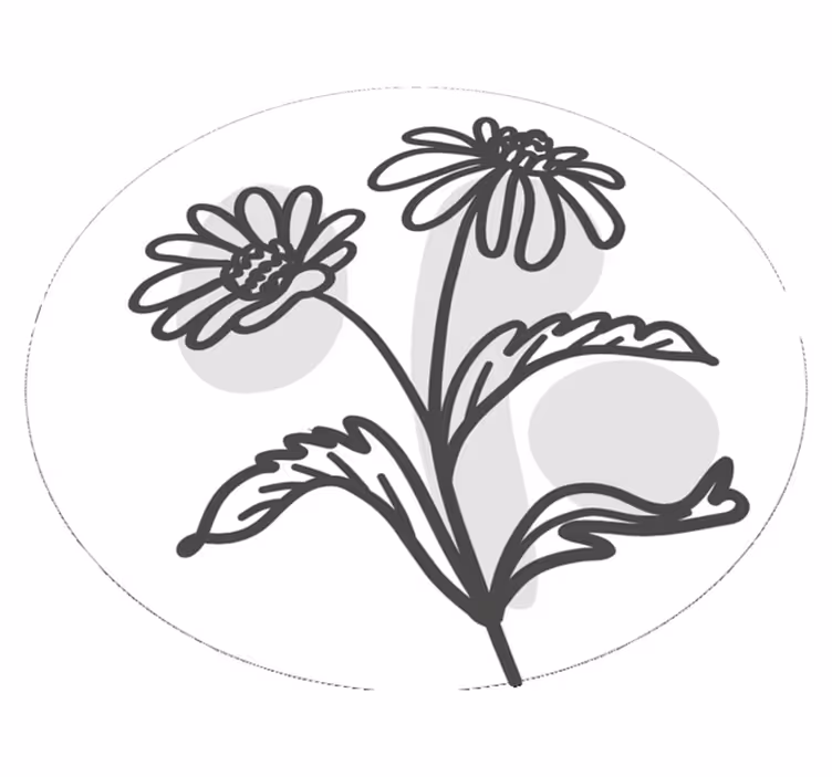 Tapete vinílico redondo motivo floral elegante - TenStickers