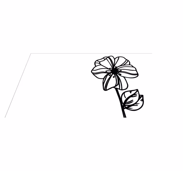 Tapete vinílico flores e plantas em design preto e branco - TenStickers