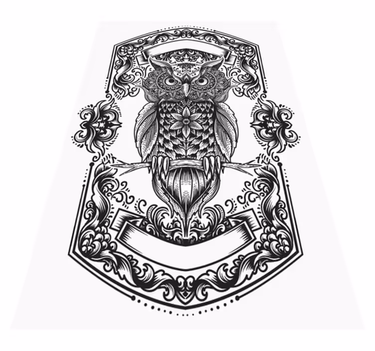 Tapete vinílico de mandala motivo de coruja intrincado - TenStickers