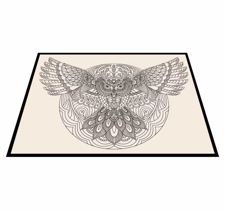 Tapete vinílico de mandala padrão de coruja elegante - TenStickers