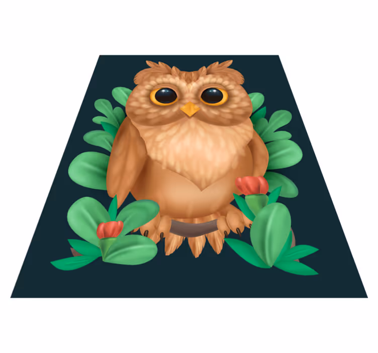 Tapete vinílico de animais ilustração de coruja fofa - TenStickers