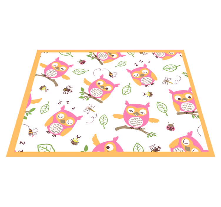 Tapete vinílico para bebés padrão de coruja fofa - TenStickers