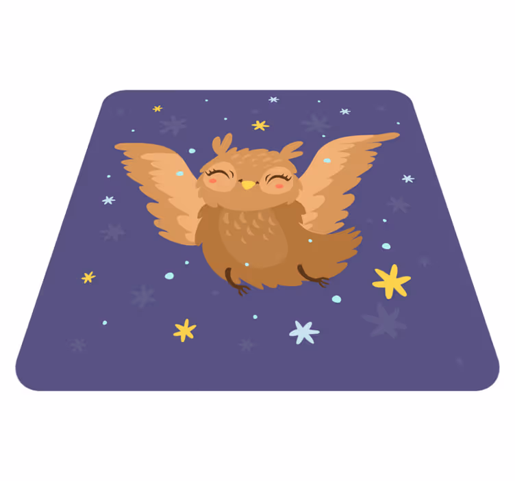 Tapete em vinil infantil design de coruja alegre - TenStickers