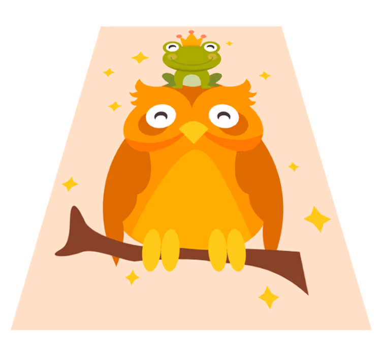 Tapete vinílico infantis dupla de corujas amigáveis - TenStickers