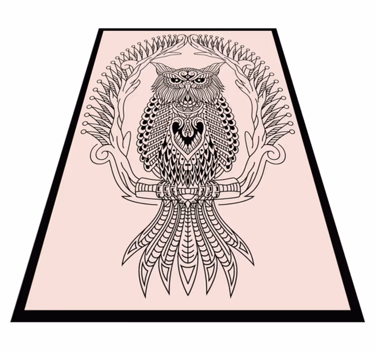 Tapete vinílico de animais design de mandala de coruja - TenStickers