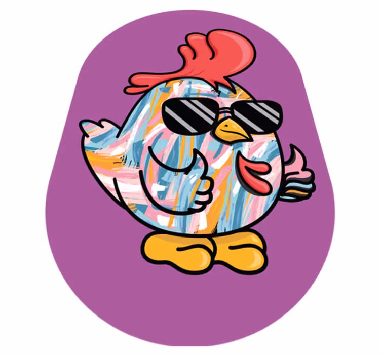 Tapete em vinil infantil personagem de galinha chique - TenStickers