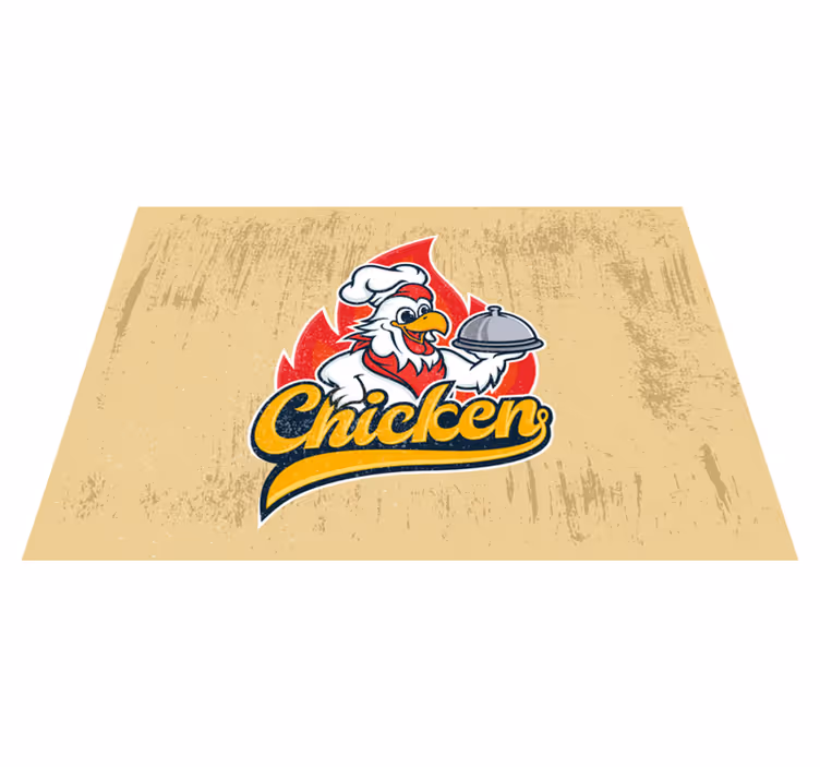 Tapete vinílico cozinha logotipo de frango alegre - TenStickers