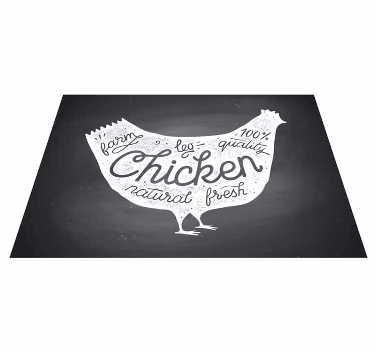 Tapete vinílico cozinha frango fresco da fazenda - TenStickers