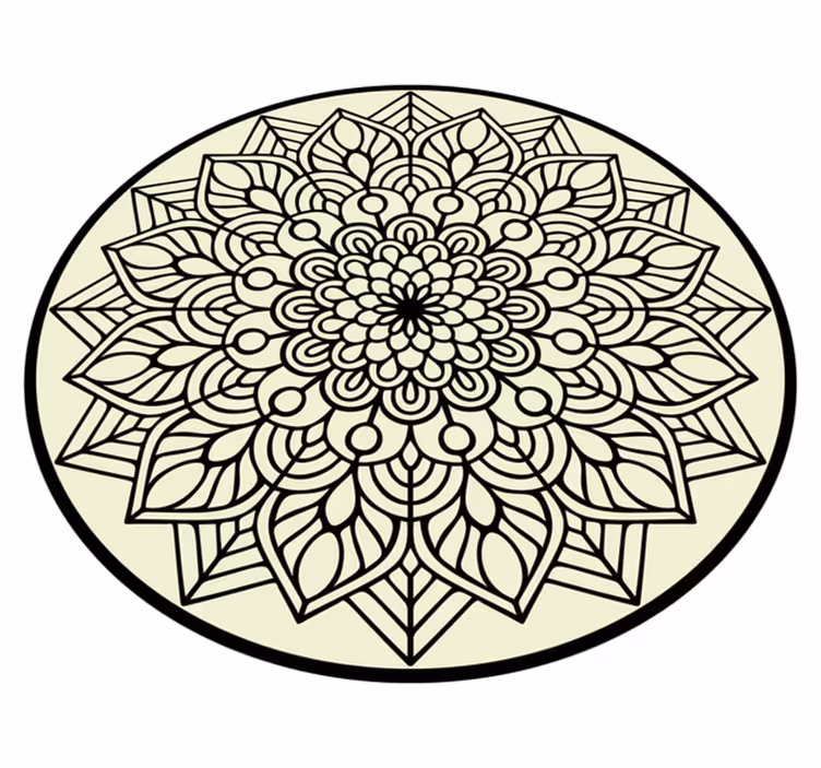 Tapete vinílico de mandala gracioso emblema botânico - TenStickers
