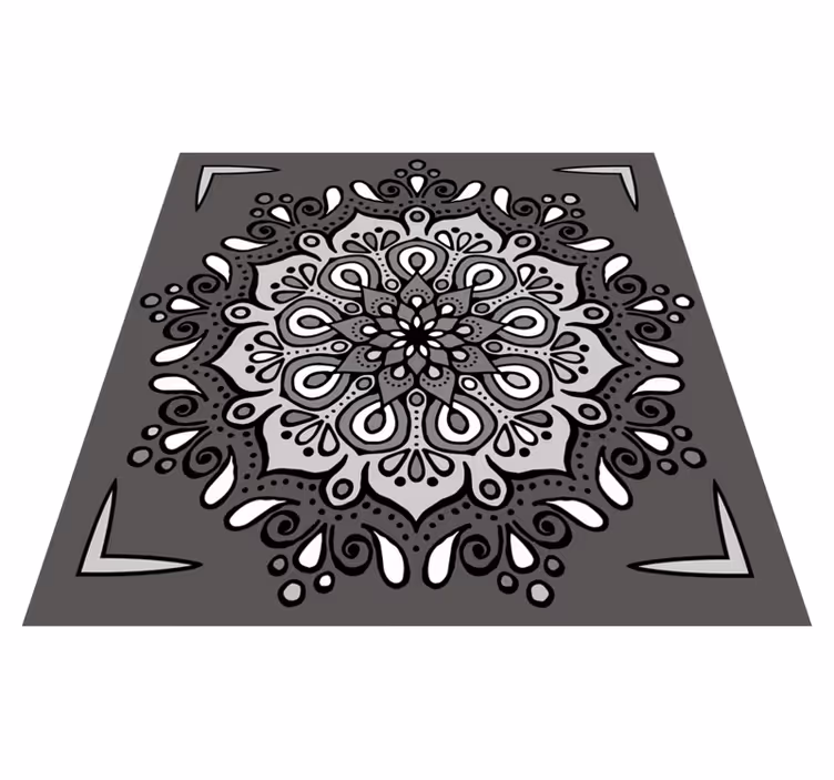 Tapete vinílico de mandala motivo elegante em cinza - TenStickers